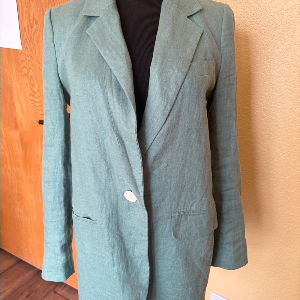 Madewell Larsen Sage Green linen Blazer size XS